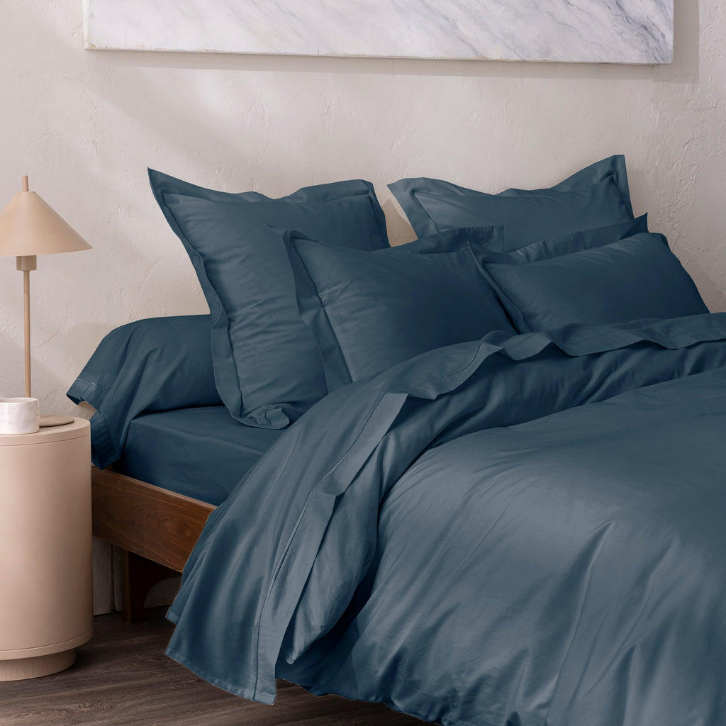 Drap Housse - 100% Percale Coton - Bleu Encre