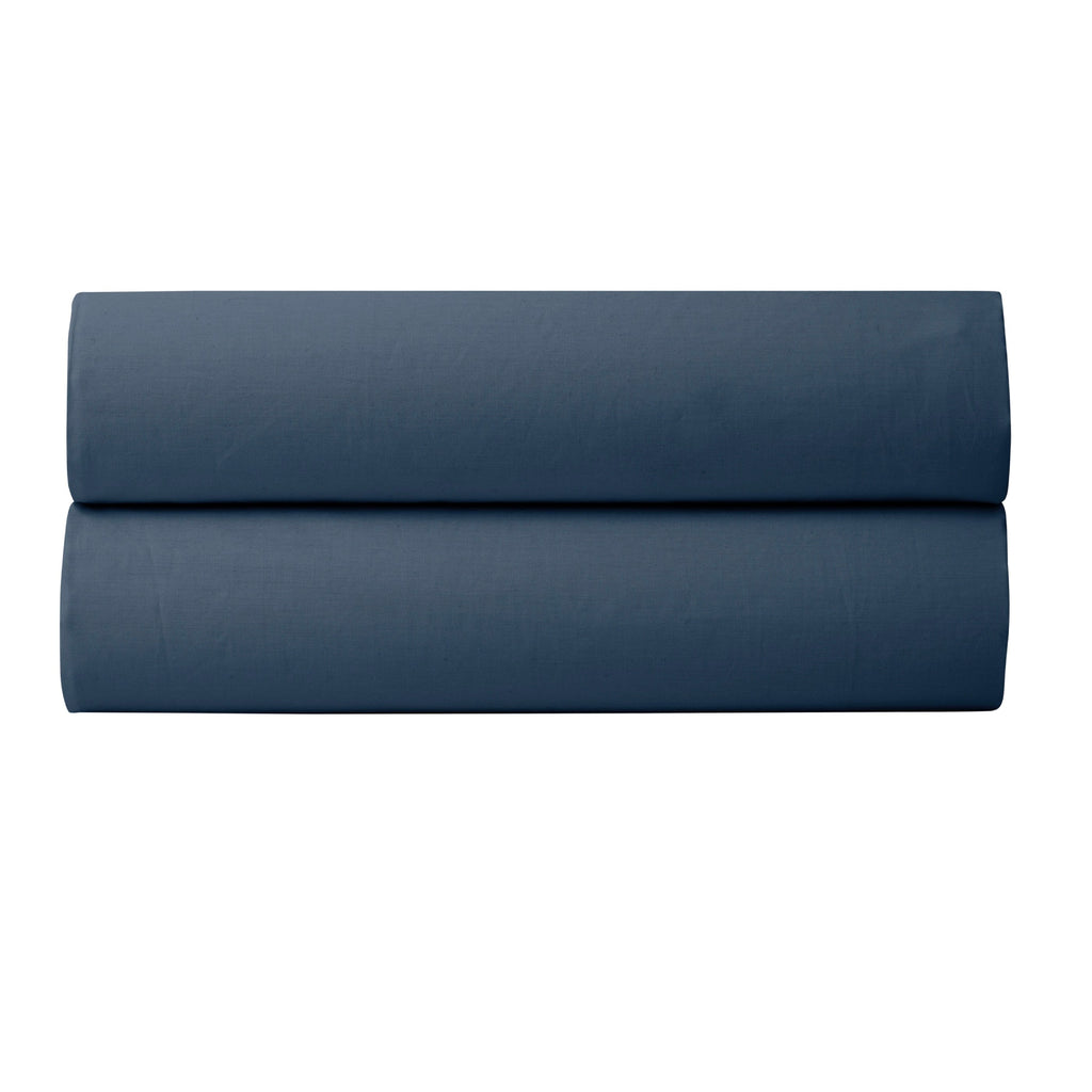 Drap Housse Percale Pur Coton Peigné Longues Fibres - Bleu Encre
