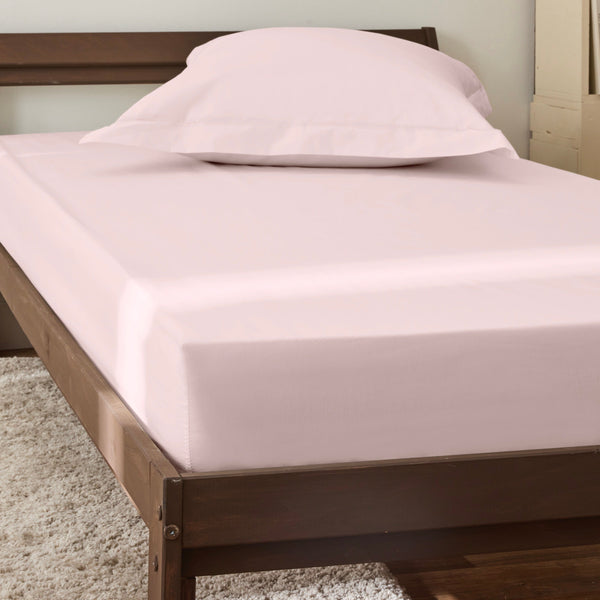 Drap Housse Percale Pur Coton Peigné Longues Fibres - Rose