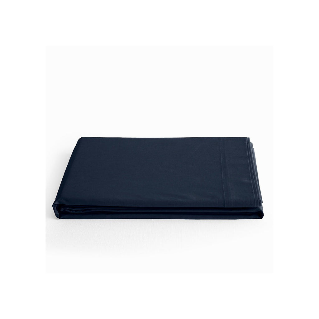Drap Plat - 100% Coton - Bleu Nuit