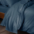 Drap Plat - 100% Percale Coton - Bleu Encre