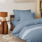 Drap Plat - 100% Percale Coton - Bleu Jean