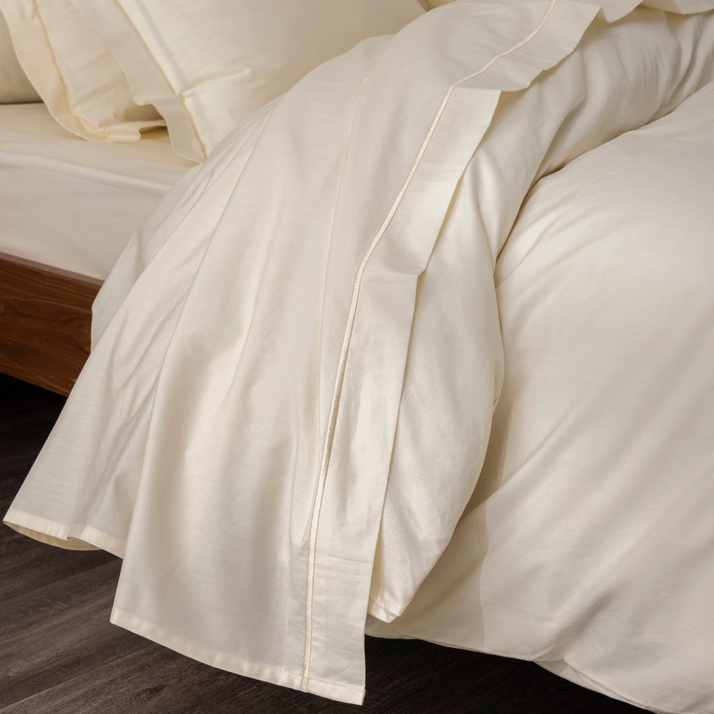 Drap Plat - 100% Percale Coton - Ivoire