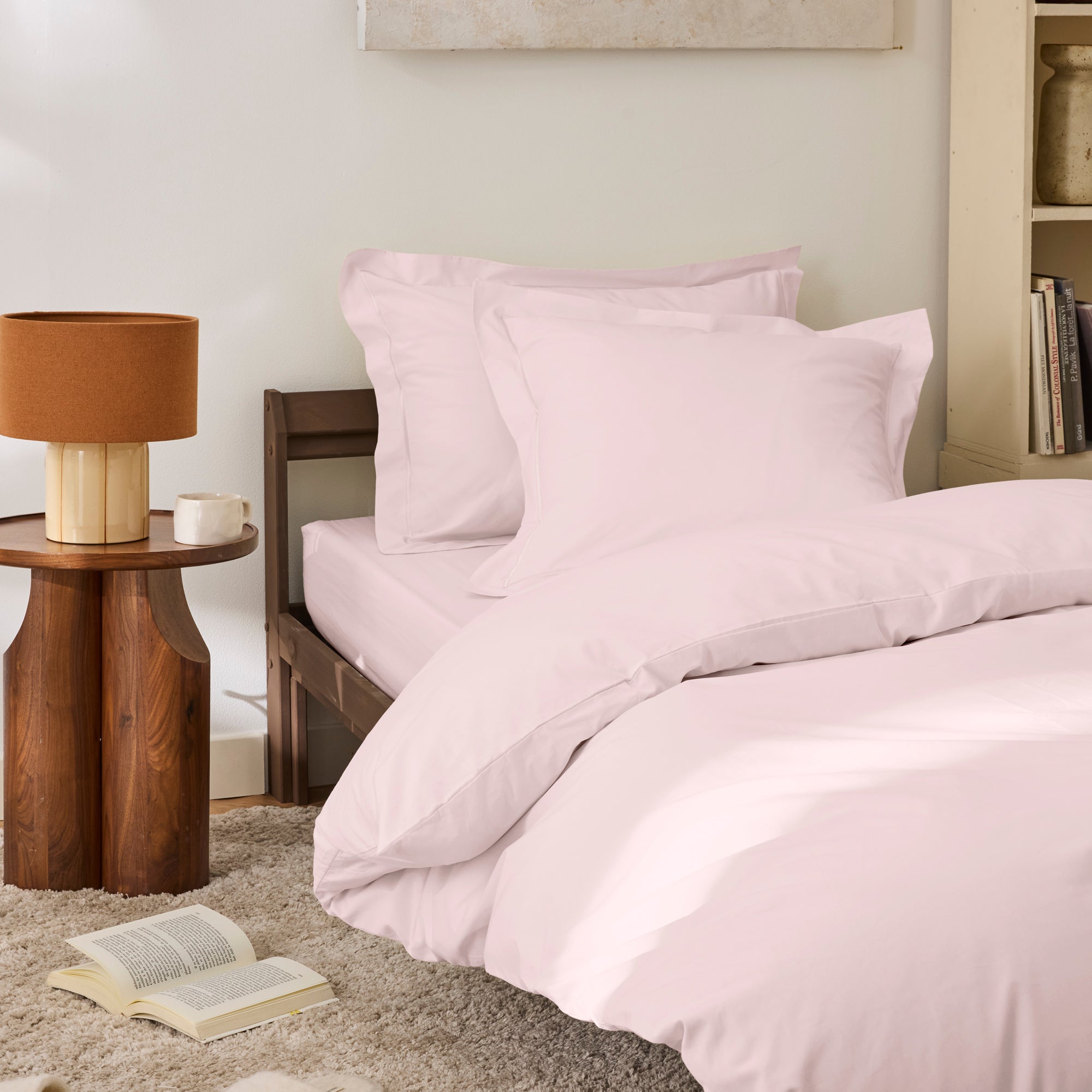 Drap Plat - 100% Percale Coton - Rose