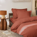 Drap Plat - 100% Percale Coton - Terracotta