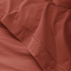 Drap Plat - 100% Percale Coton - Terracotta