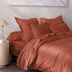 Drap Plat - 100% Percale Coton - Terracotta