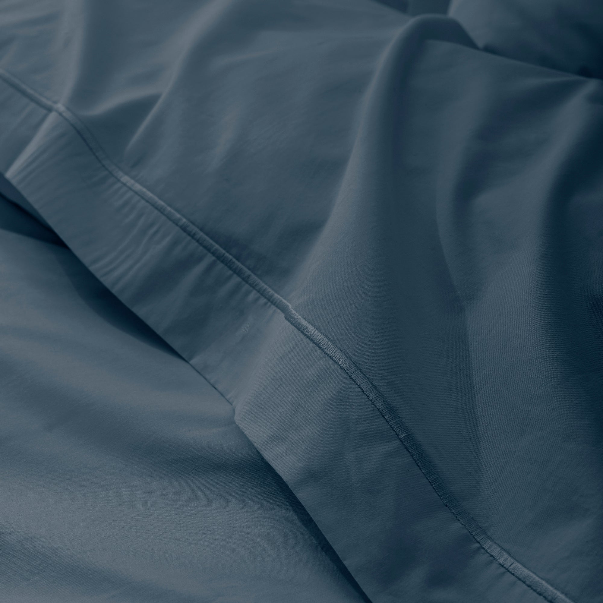 Drap Plat - 100% Percale Coton - Bleu Encre