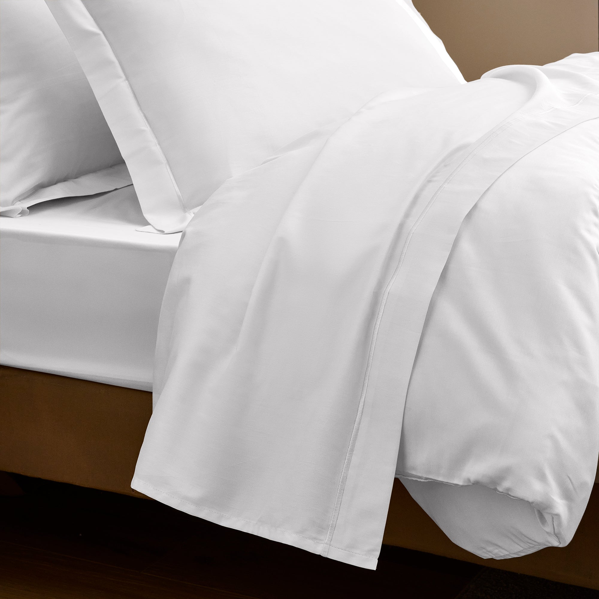 Drap Plat "Prestige" - Satin De Coton - Blanc