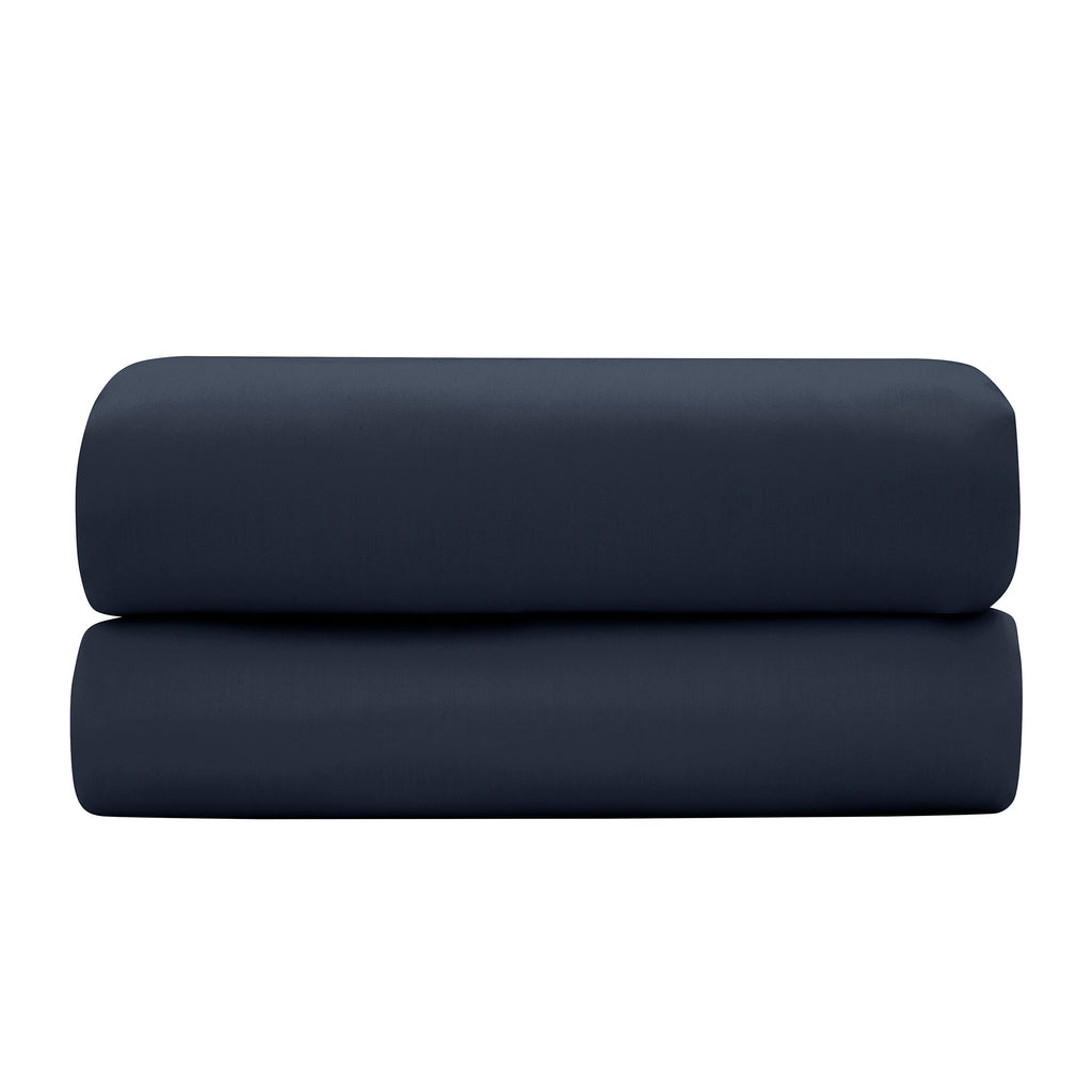 Drap Plat "Prestige" - Satin De Coton - Bleu Velours