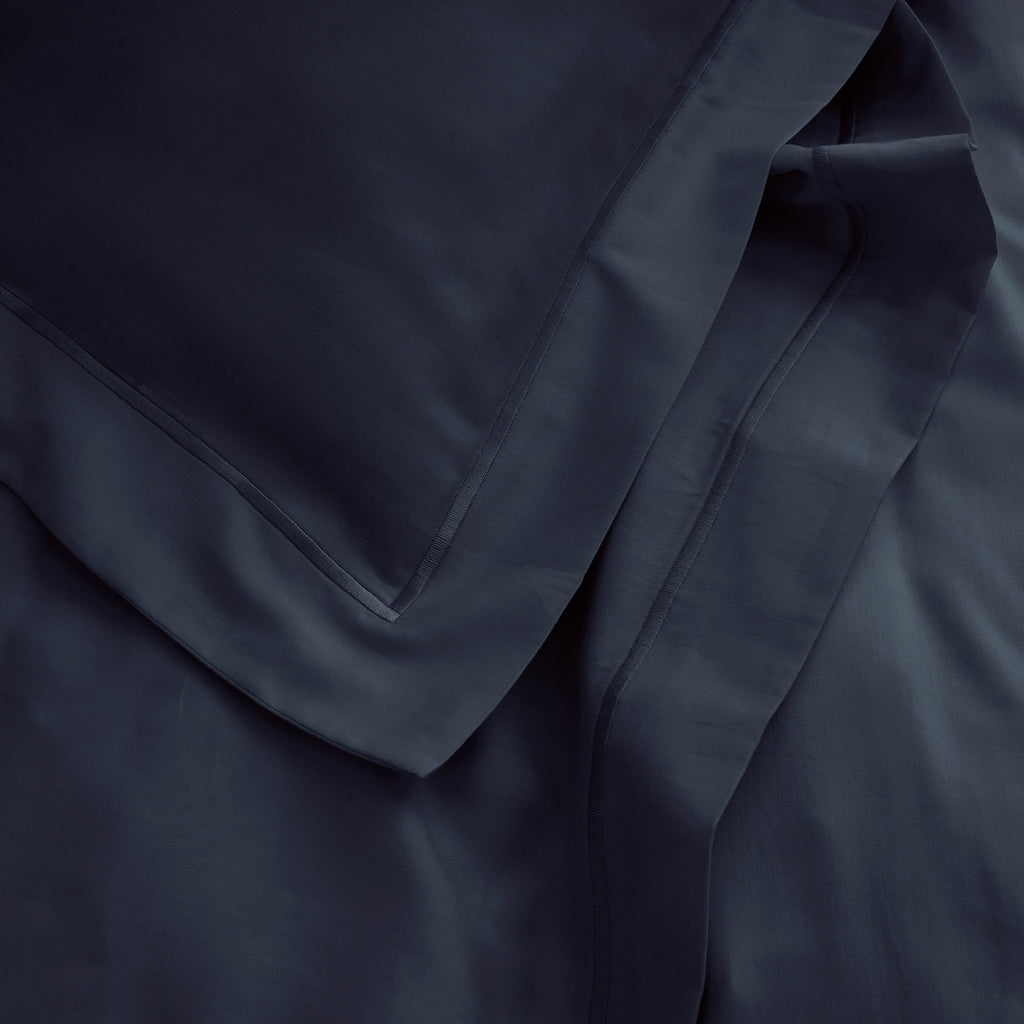 Drap Plat "Prestige" - Satin De Coton - Bleu Velours