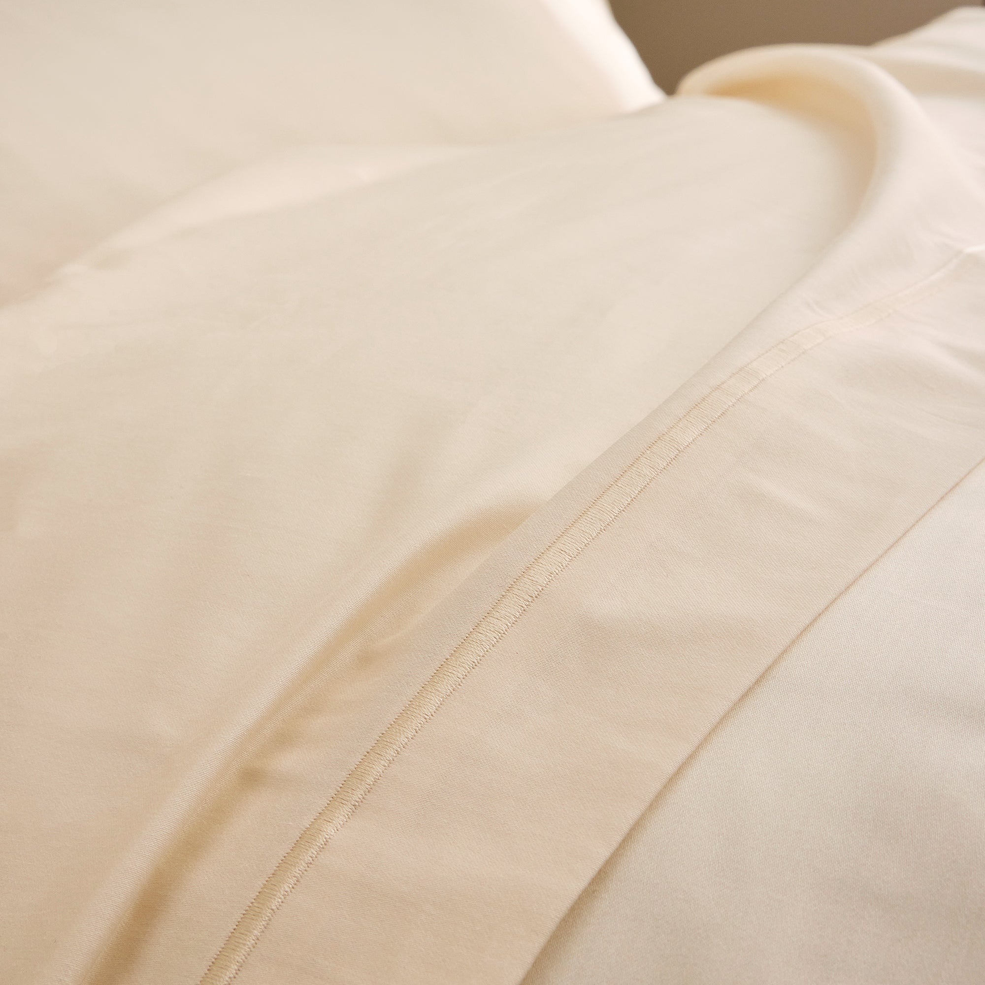 Drap Plat "Prestige" - Satin De Coton - Creme