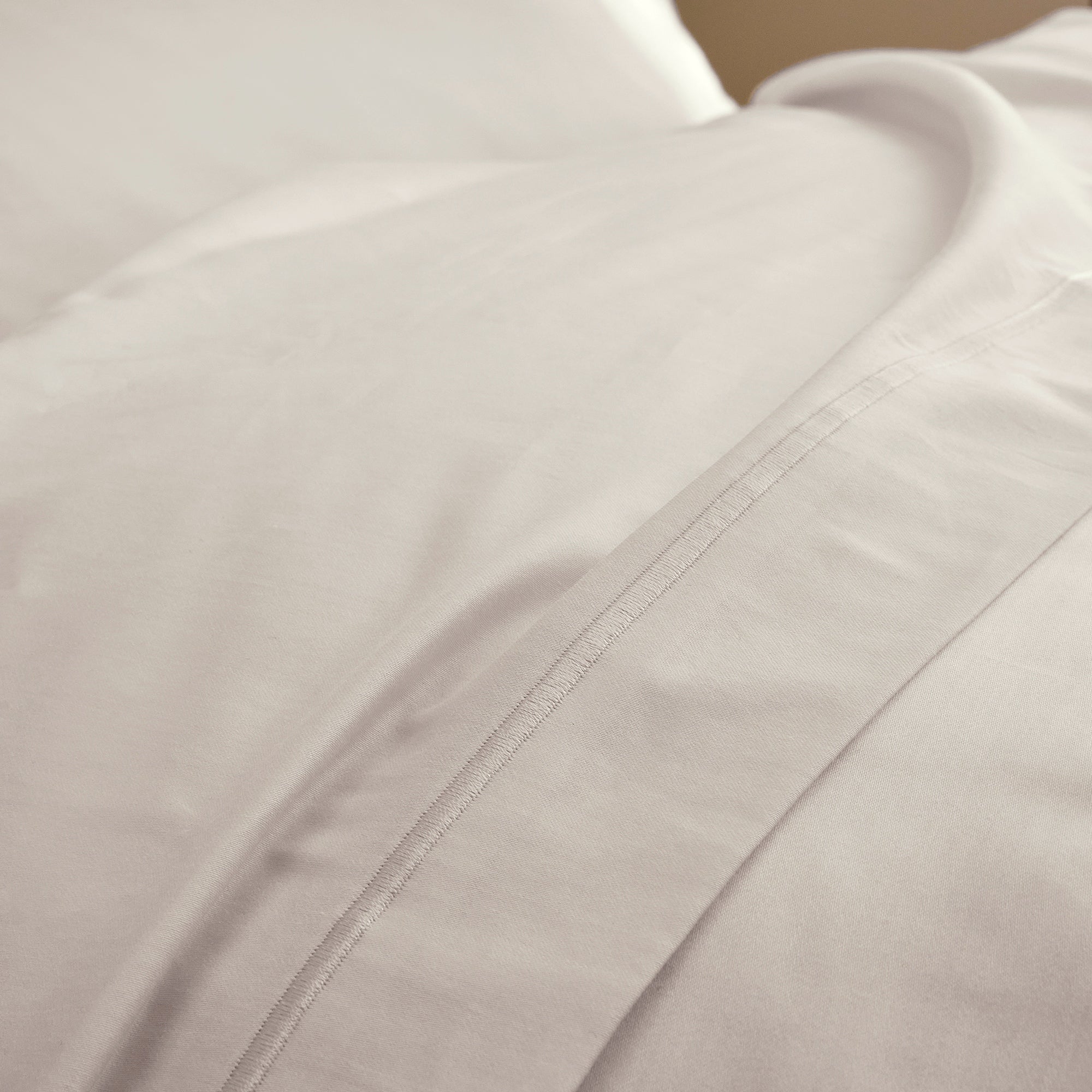 Drap Plat "Prestige" - Satin De Coton - Sable