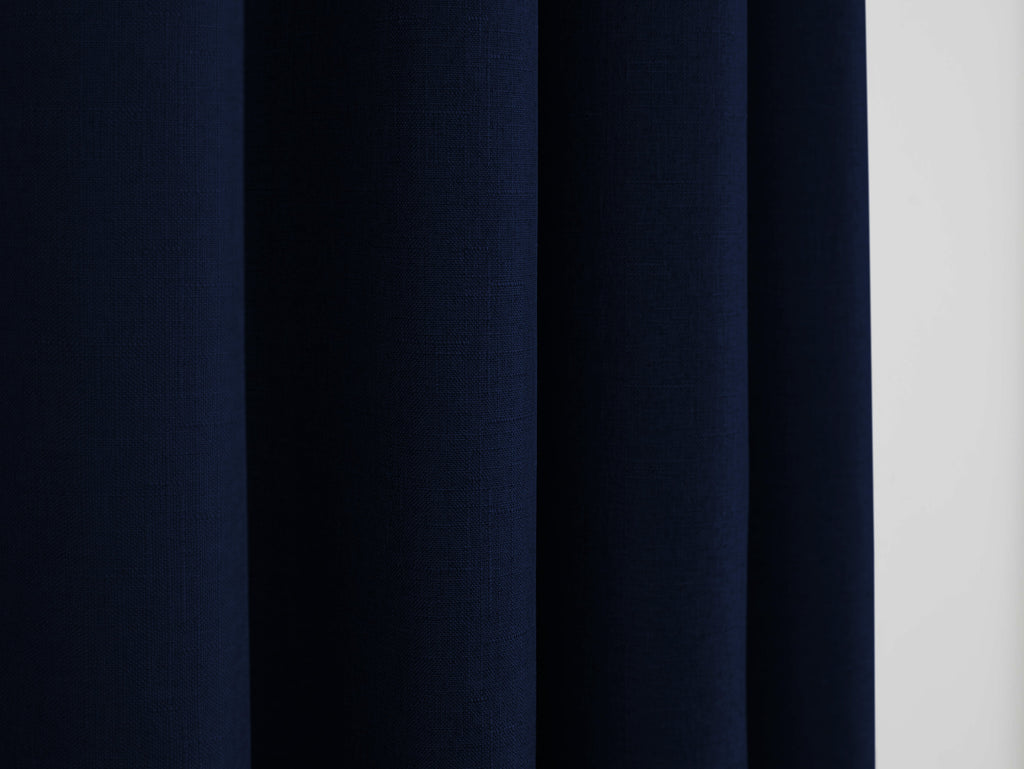 Rideaux - Effet Lin - Bleu Nuit