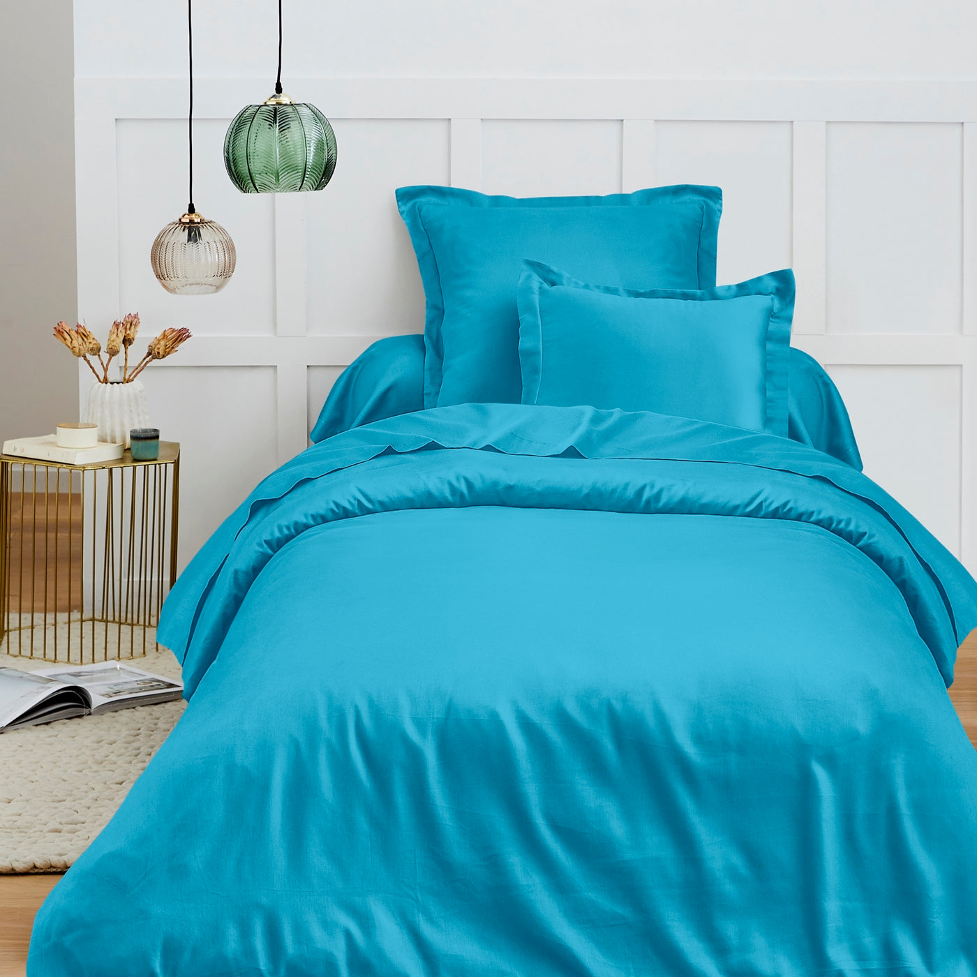 Housse De Couette - 100% Coton - Cyan