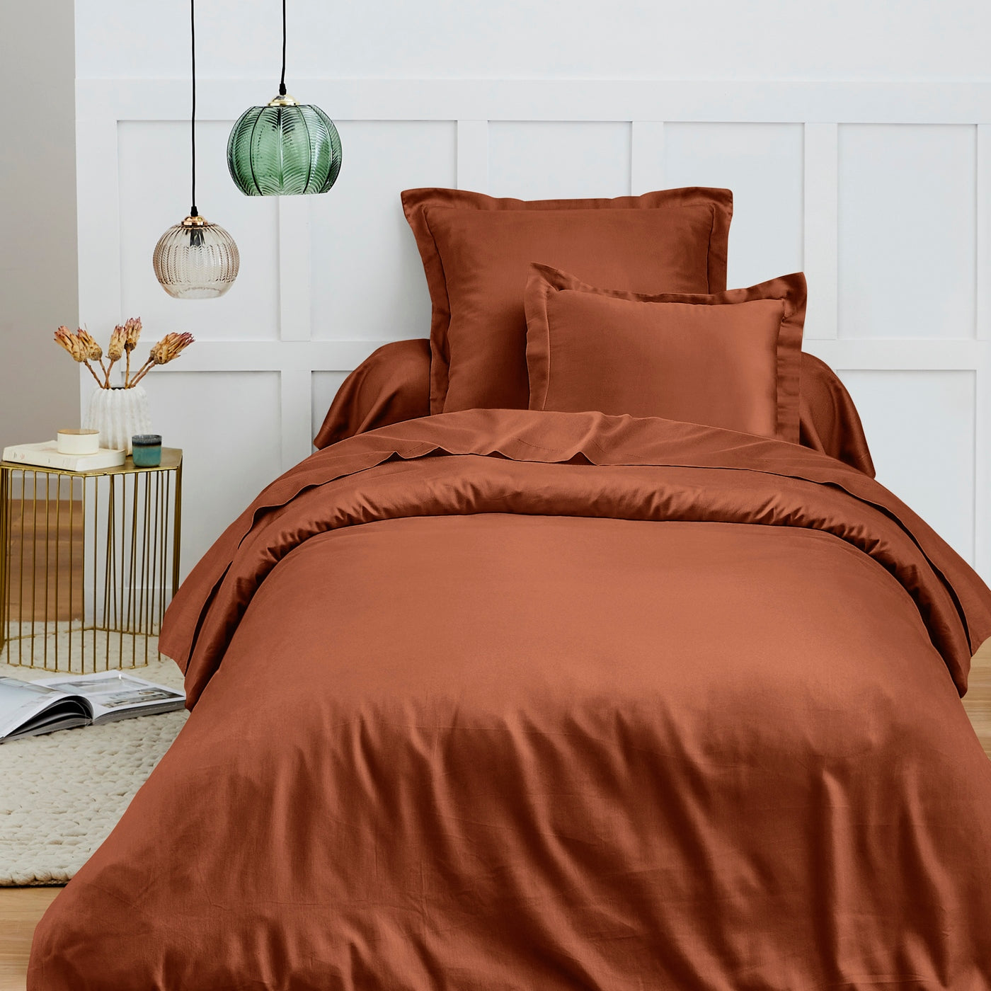 Housse De Couette - 100% Coton - Paprika