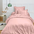 Housse De Couette - 100% Coton - Rose Dragee