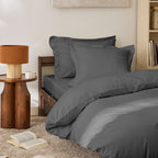 Housse De Couette - 100% Percale Coton - Ardoise