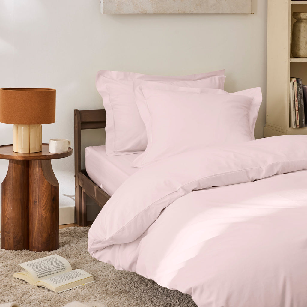 Housse De Couette - 100% Percale Coton - Rose