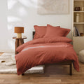 Housse De Couette - 100% Percale Coton - Terracotta