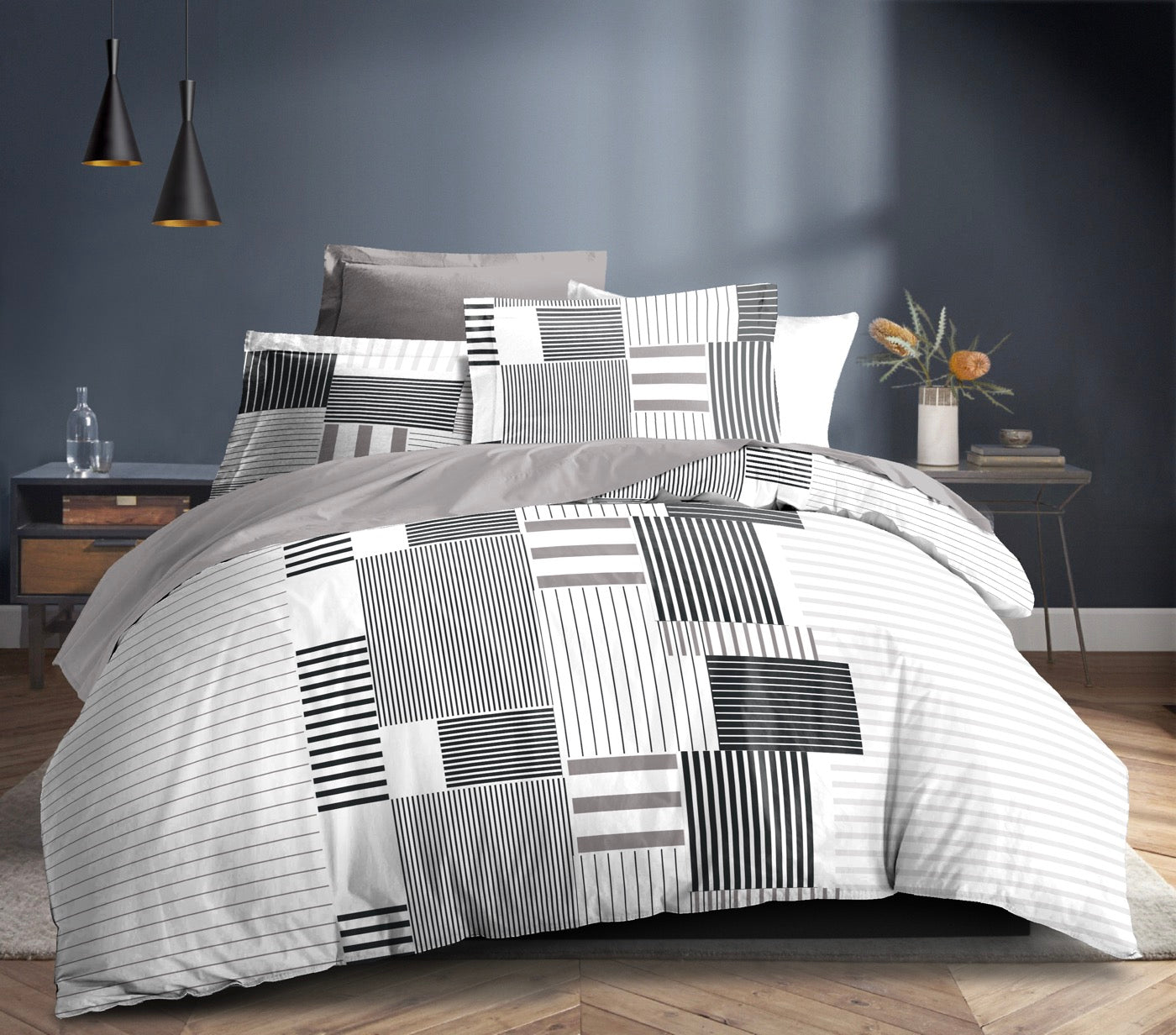 Parure De Couette 3 Pièces - Louna - Aby Gris