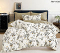 Parure De Couette "Imprimé Double Face" + 2 Taies D'Oreiller - 100% Percale Pur Coton - Shadow Bloom