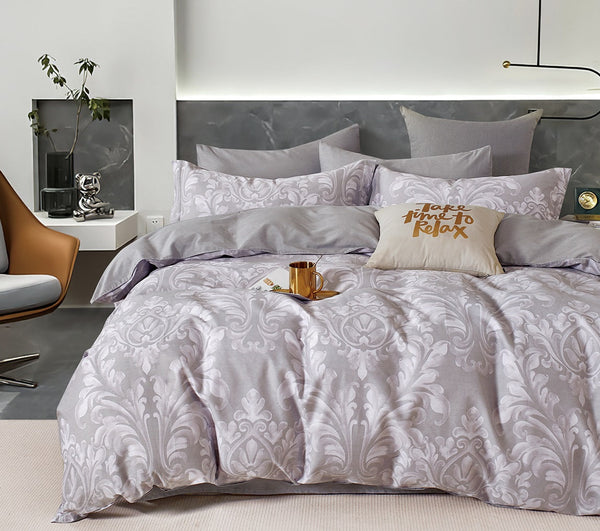 Parure De Couette "Imprimé Double Face" + 2 Taies D'Oreiller - 100% Percale Pur Coton - Neo Paisley