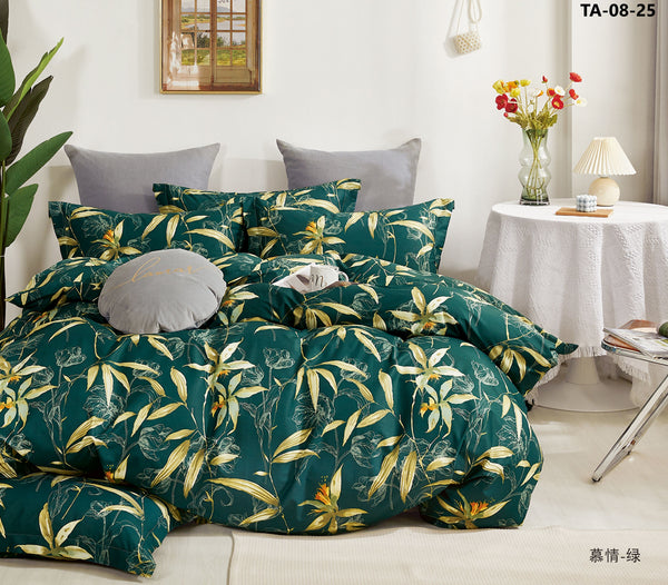 Parure De Couette - Percale De Coton - Midnight Leaf