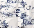 Parure De Couette Imprimé Double Face + 2 Taies D'Oreiller Volant Plat Piqué - 100% Percale Pur Coton Peigné