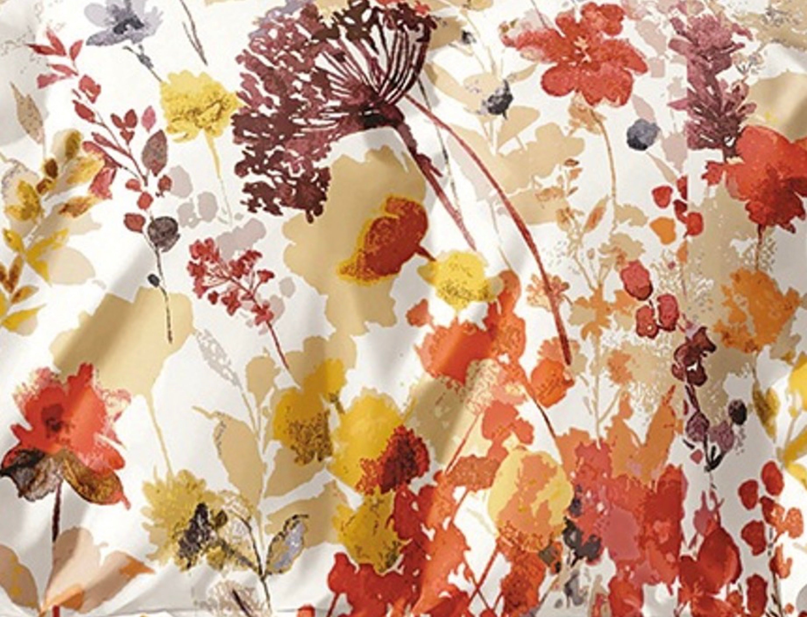 Parure De Couette Imprimé Double Face + 2 Taies D'Oreiller Volant Plat Piqué - 100% Percale Pur Coton Peigné