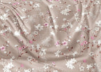 Parure De Couette Imprimé Double Face + 2 Taies D'Oreiller Volant Plat Piqué - 100% Percale Pur Coton Peigné