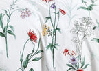 Parure De Couette Imprimé Double Face + 2 Taies D'Oreiller Volant Plat Piqué - 100% Percale Pur Coton Peigné