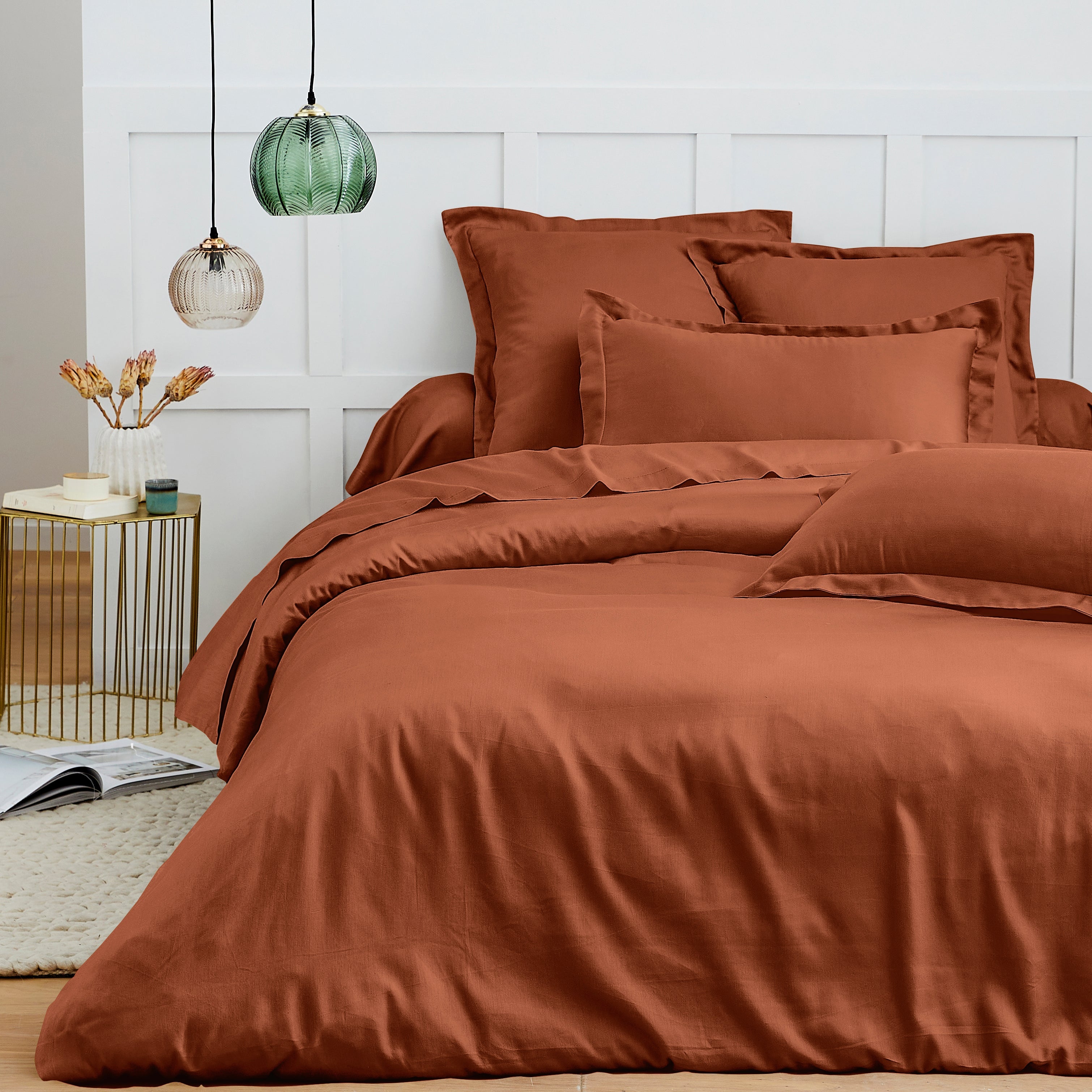 Housse De Couette - 100% Coton - Paprika
