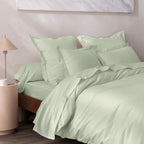 Housse De Couette - 100% Percale Coton - Vert D'Eau