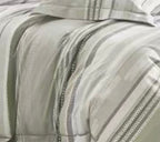 Parure De Couette Imprimé Double Face + 2 Taies D'Oreiller Volant Plat Piqué - 100% Percale Pur Coton Peigné