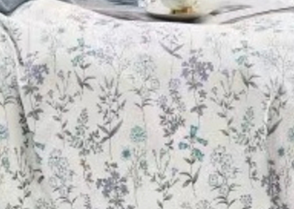 Parure De Couette Imprimé Double Face + 2 Taies D'Oreiller Volant Plat Piqué - 100% Percale Pur Coton Peigné