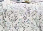 Parure De Couette Imprimé Double Face + 2 Taies D'Oreiller Volant Plat Piqué - 100% Percale Pur Coton Peigné