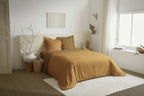 Parure De Couette 3 Pièces Réversible - 100% Coton - Miel/Caramel