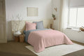Parure De Couette 3 Pièces Réversible - 100% Coton - Rose/Nuage