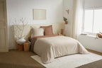 Parure De Couette 3 Pièces - 100% Coton - Sable/Taupe
