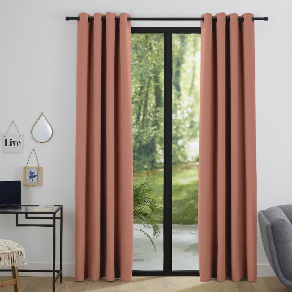Rideaux Occultants - 100% Polyester - Rose Boisé