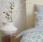 Pack Complet Imprimé (Housse De Couette + Taie(s) + Drap Housse) - 100% Coton 57 Fils - Agathe Celadon