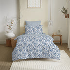 Pack Complet Imprimé (Housse De Couette + Taie(s) + Drap Housse) - 100% Coton 57 Fils - Berangere Bleu
