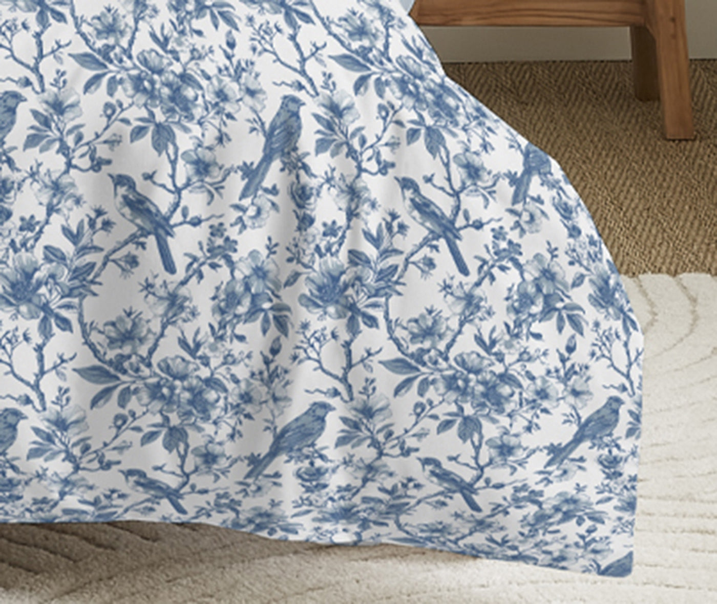Pack Complet Imprimé (Housse De Couette + Taie(s) + Drap Housse) - 100% Coton 57 Fils - Berangere Bleu
