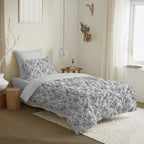 Pack Complet Imprimé (Housse De Couette + Taie(s) + Drap Housse) - 100% Coton 57 Fils - Berangere Nuage