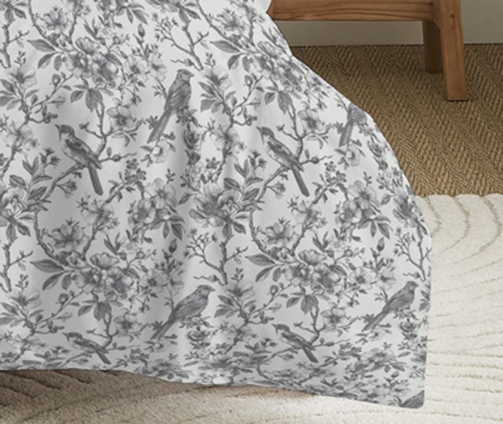 Pack Complet Imprimé (Housse De Couette + Taie(s) + Drap Housse) - 100% Coton 57 Fils - Berangere Nuage