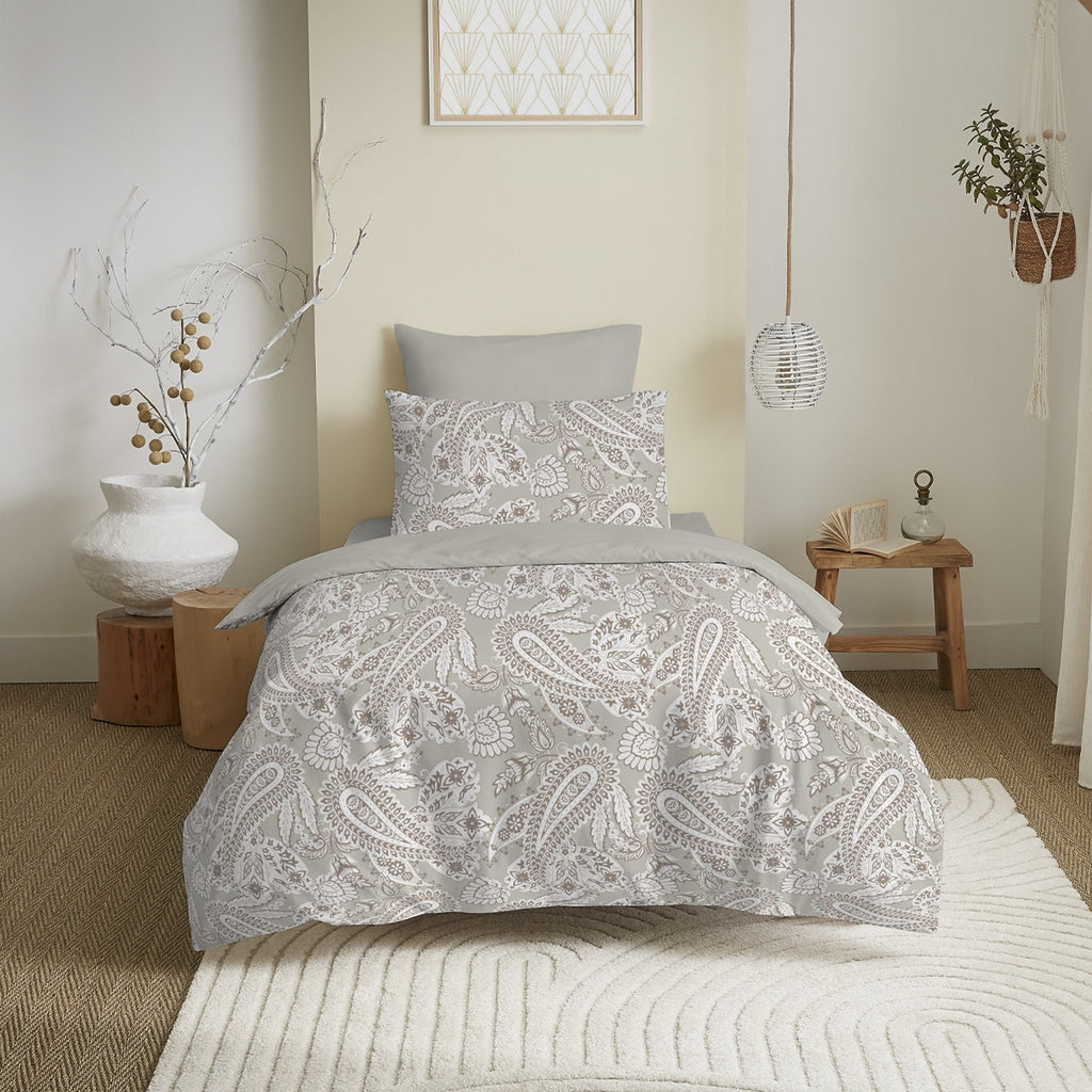 Pack Complet Imprimé (Housse De Couette + Taie(s) + Drap Housse) - 100% Coton 57 Fils - Cashemire Naturel