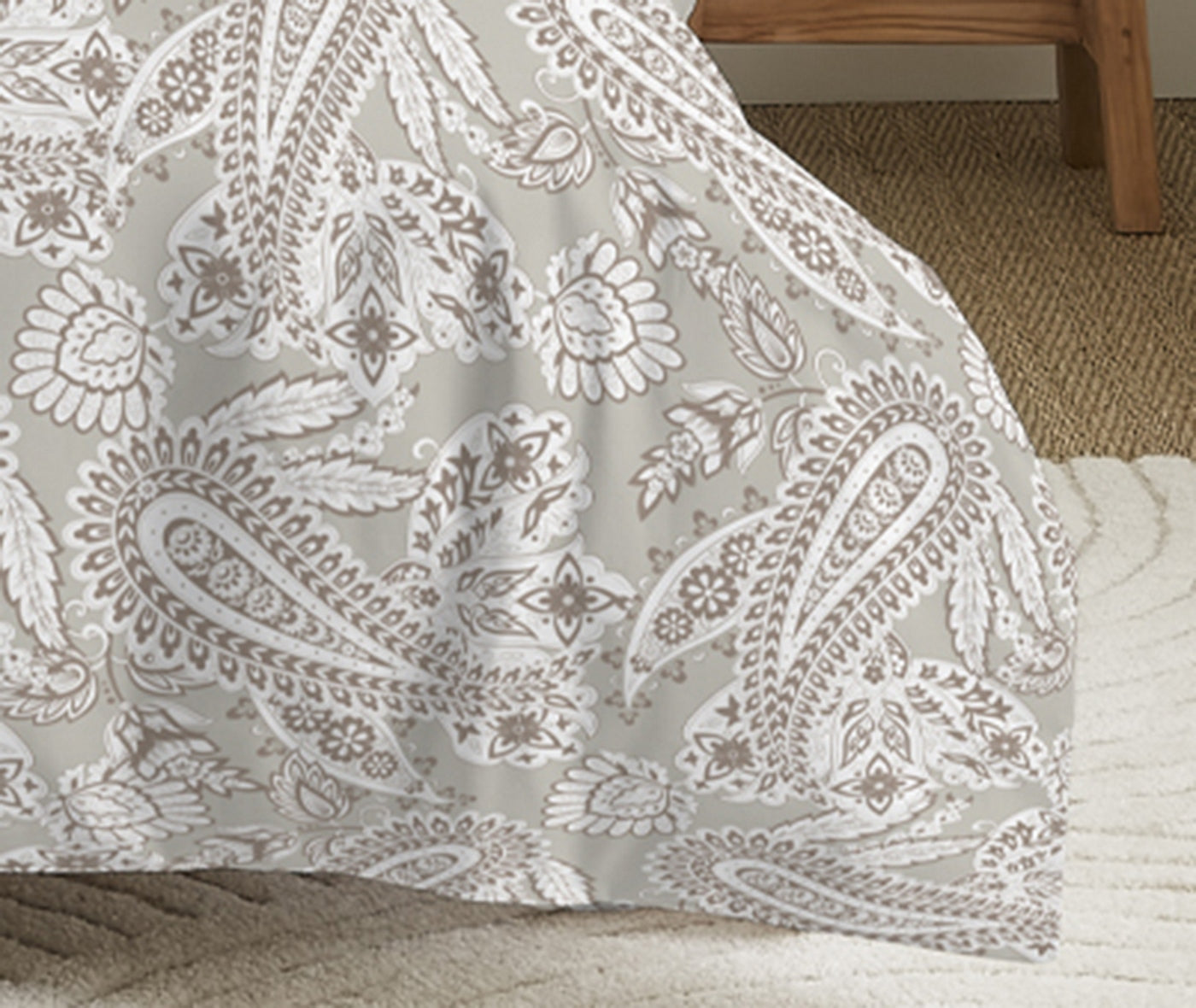 Pack Complet Imprimé (Housse De Couette + Taie(s) + Drap Housse) - 100% Coton 57 Fils - Cashemire Naturel