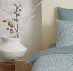 Pack Complet Imprimé (Housse De Couette + Taie(s) + Drap Housse) - 100% Coton 57 Fils - Celeste Glacier