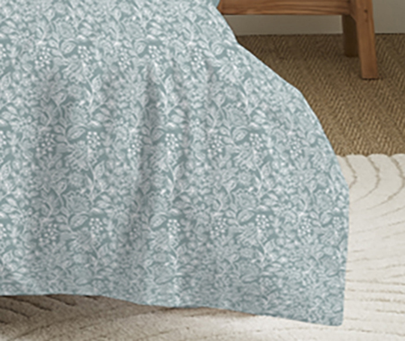 Pack Complet Imprimé (Housse De Couette + Taie(s) + Drap Housse) - 100% Coton 57 Fils - Celeste Glacier